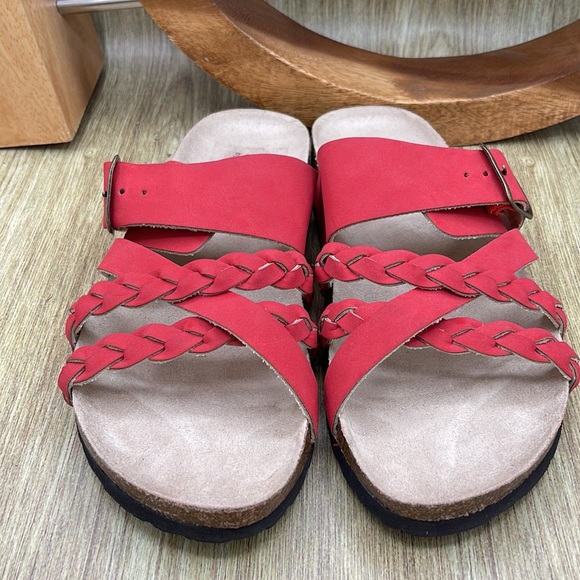 π CLIFFS - WHITE MOUNTAIN Gordana Braided Strap Sandals - 7.5 red NWOB / NWOT - Picture 2 of 7